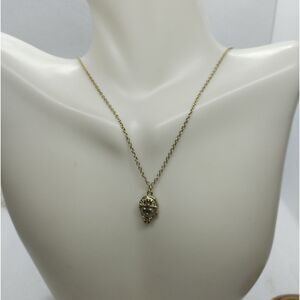 Gold tone nugget space‎ ship necklace